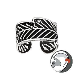Sterling Silver Leaf Ear Cuff